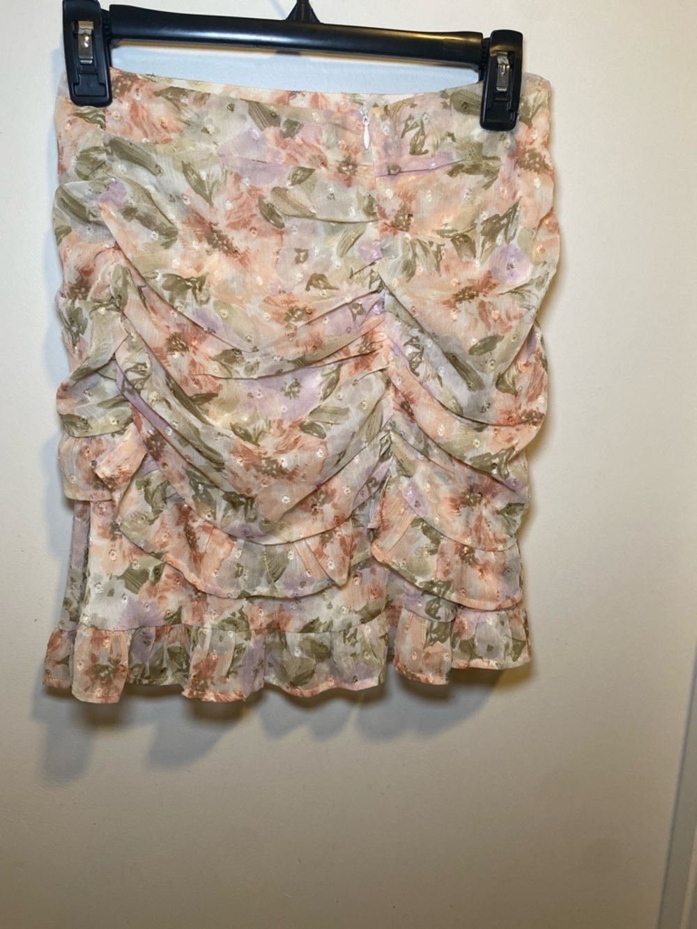 Lulu's Pastel Floral Ruffle Tie-Side Mini Skirt - Picture 4 of 5